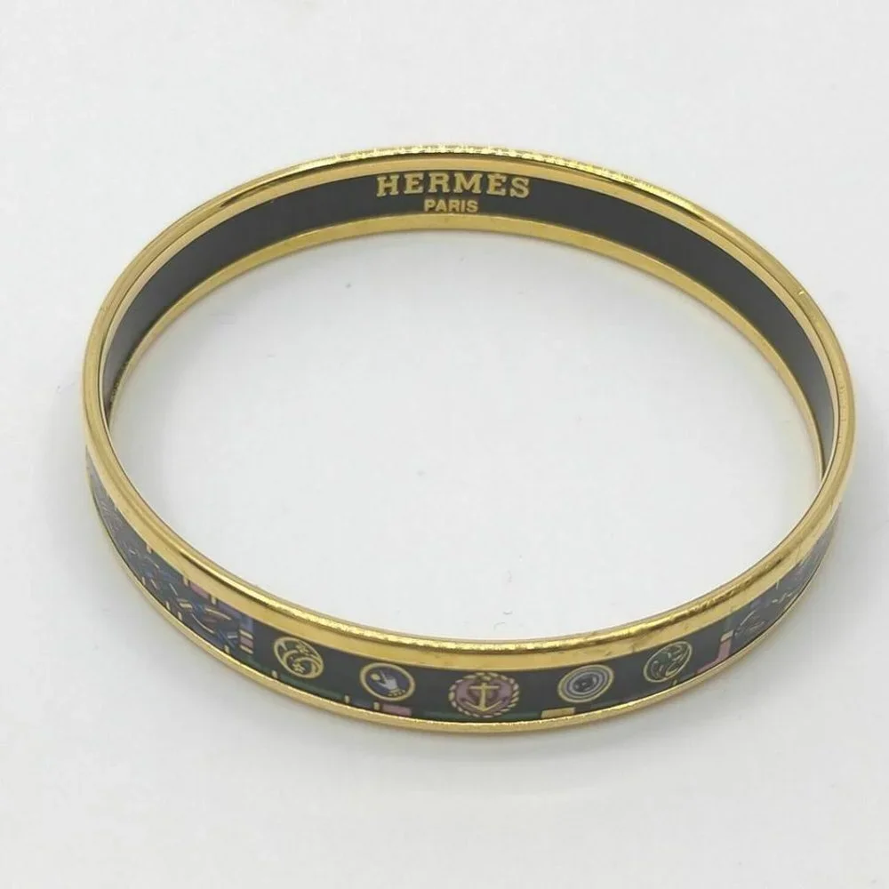 Hermès Enamel Bangle Bracelet Cuff 861195